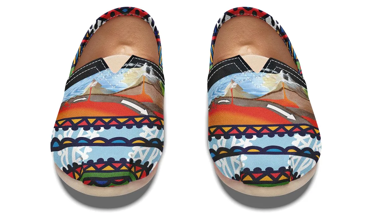 Abstract Tectonic Plates Casual Shoes