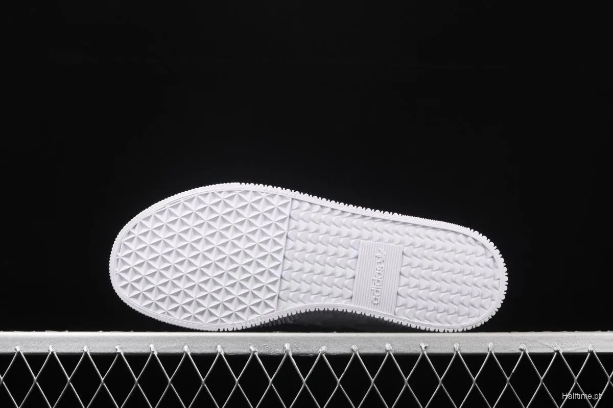 Adidas Sambarose W FV7420 clover retro head layer all white lace thick soles raised board shoes