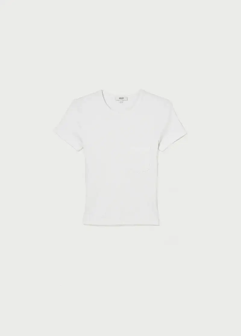 AGOLDE ARLO RIB TEE IN WHITE