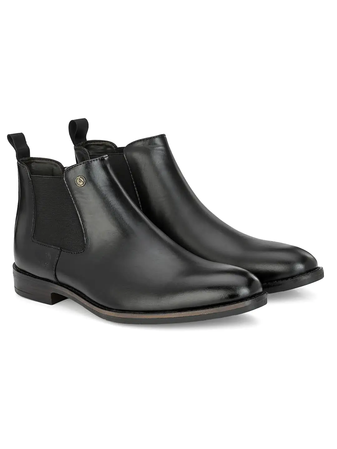 Alberto Torresi Synthetic Black Chelsea Boots For Men