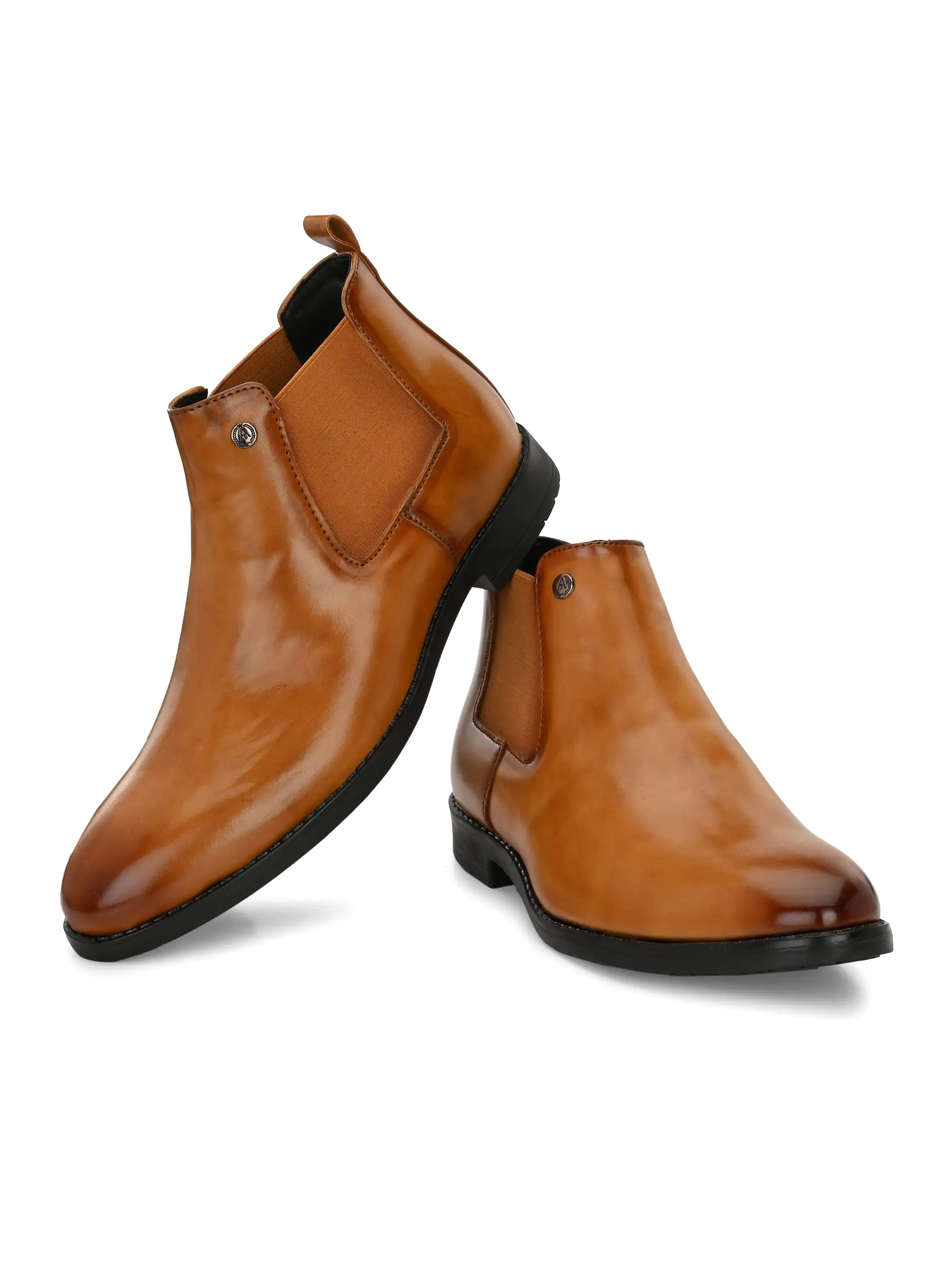 Alberto Torresi Synthetic Tan Chelsea Boots For Men