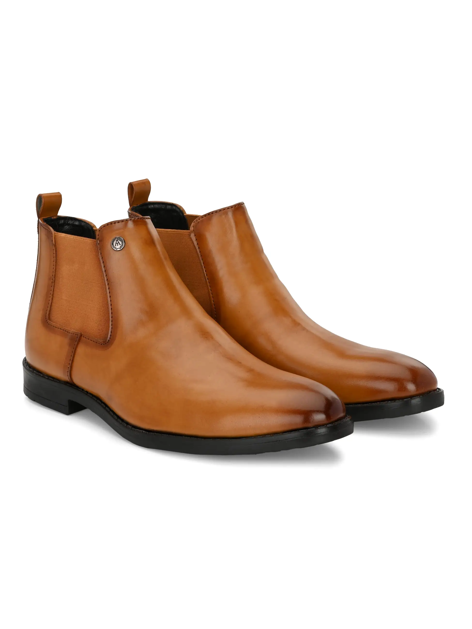 Alberto Torresi Synthetic Tan Chelsea Boots For Men