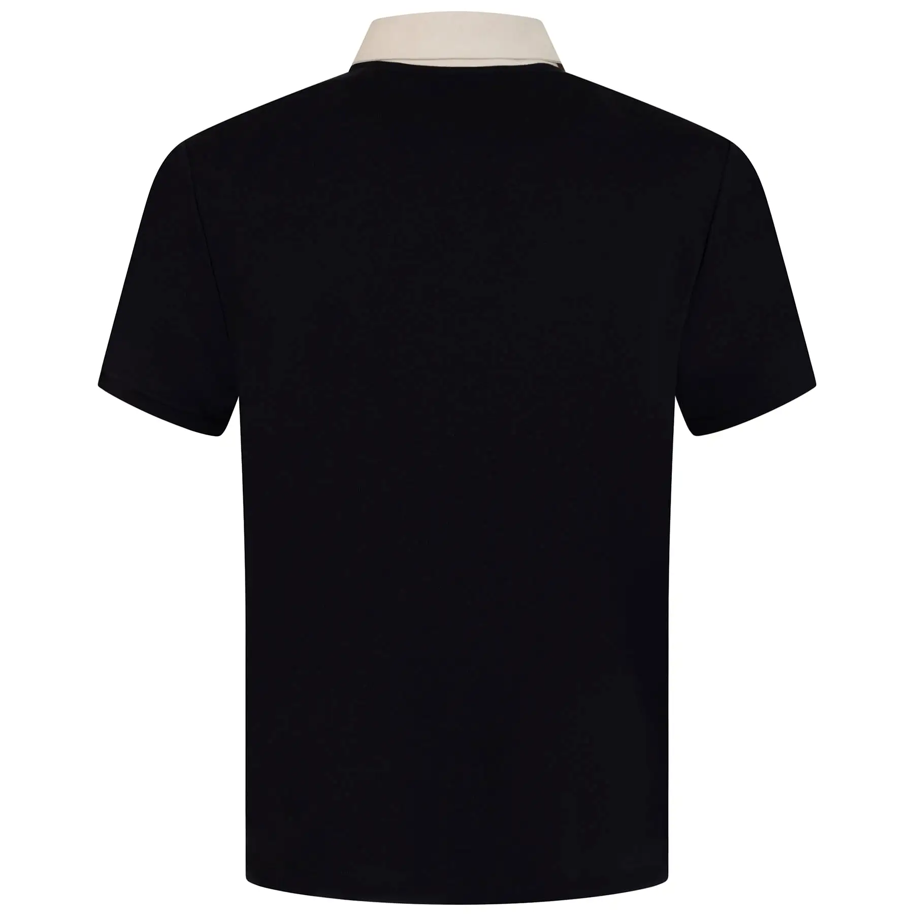 Archive Organic Cotton Interlock Vertical Stripe Polo True Black - AW23