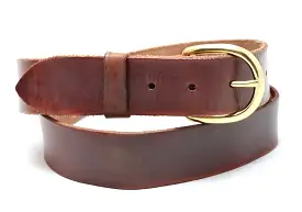 Belt  | unstitched wide | dark tan stain | calf