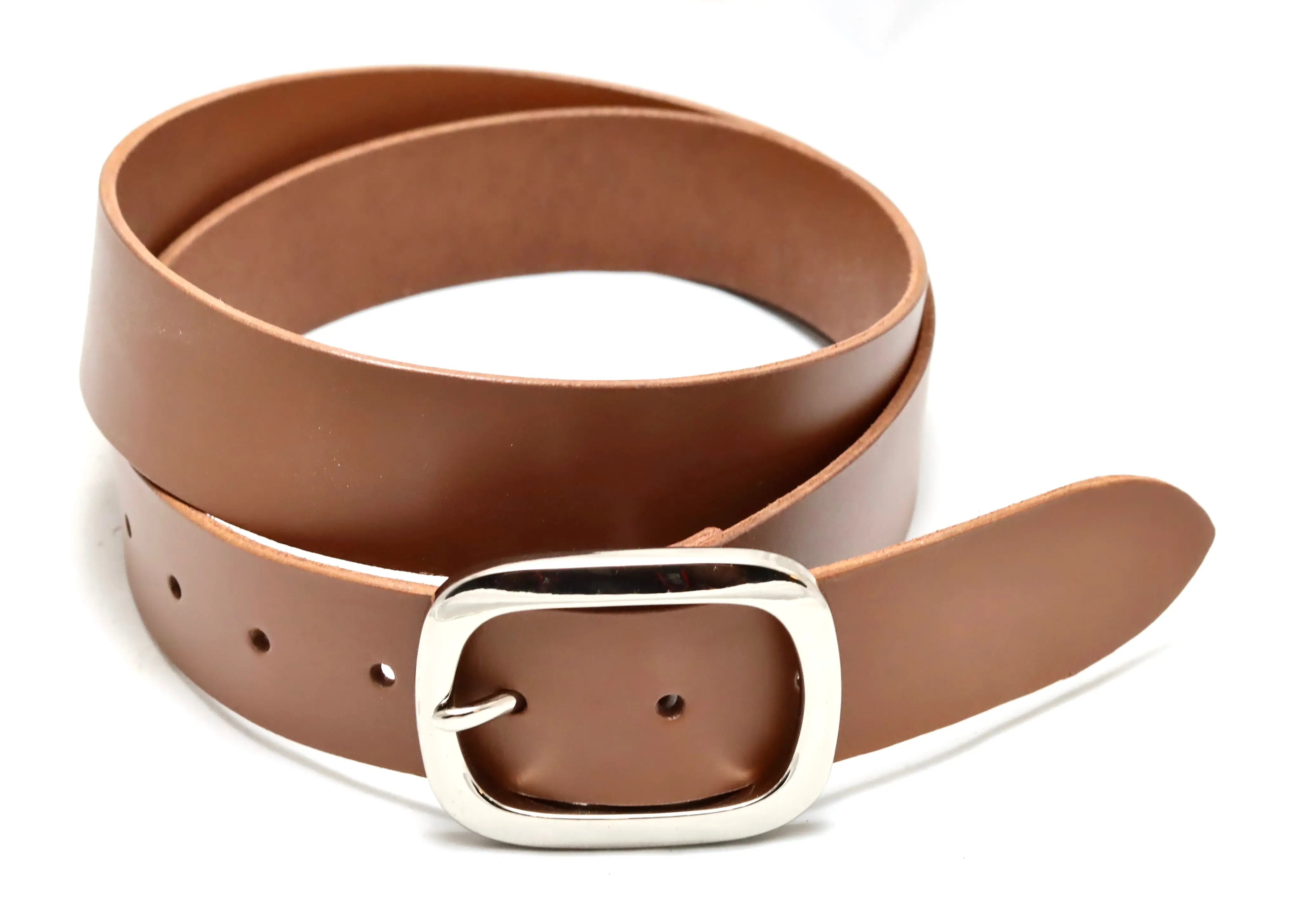 Belt | unstitched wide | light brown | calf