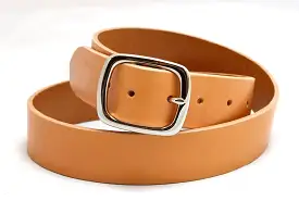 Belt | unstitched wide | light tan | calf