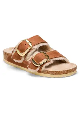 Birkenstock Arizona Big Buckle Lammeskind 1025441 Cognac