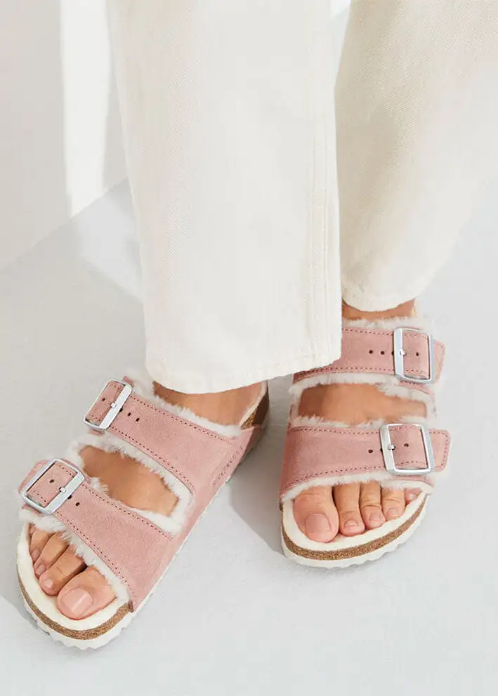 Birkenstock Arizona Shearling Suede 1023258 Pink Clay