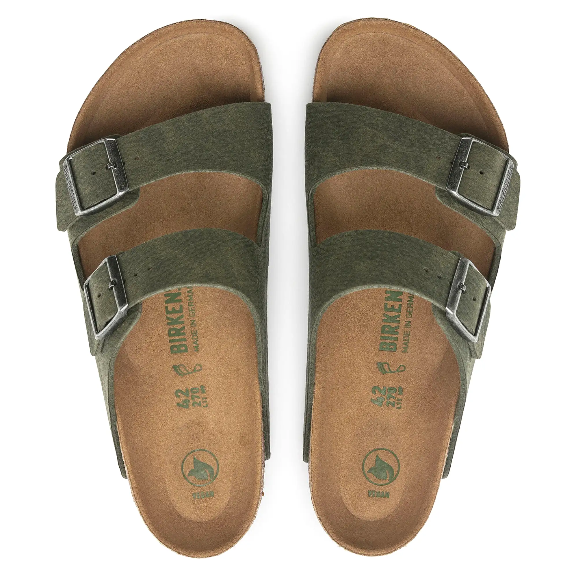 Birkenstock Arizona Vegan Micro Fibre Sandals - Desert Dust Thyme