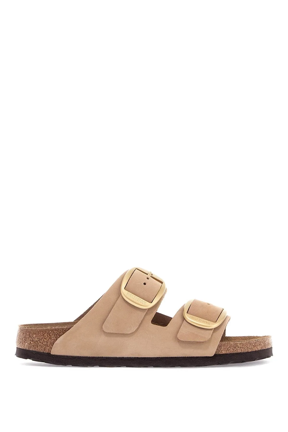 Birkenstock Big Buckle Arizona Slides   Beige