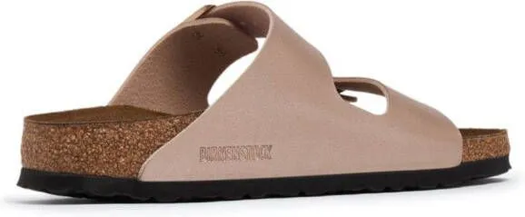 Birkenstock Birko-Flor leather slides Gold