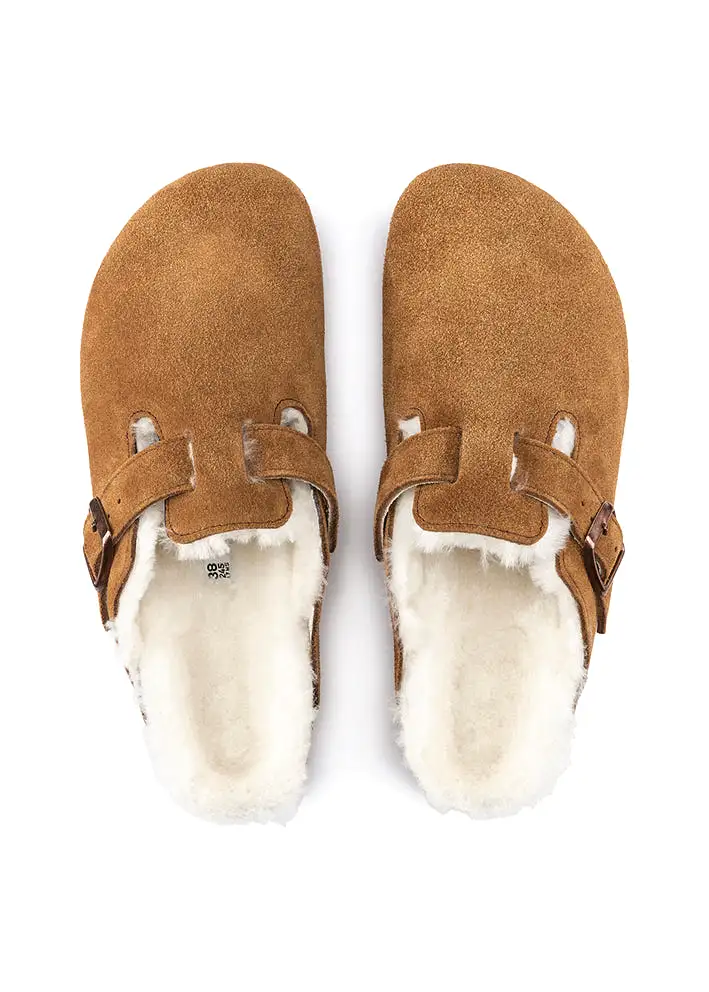 Birkenstock Boston Suede Shearling 1001141 Mink