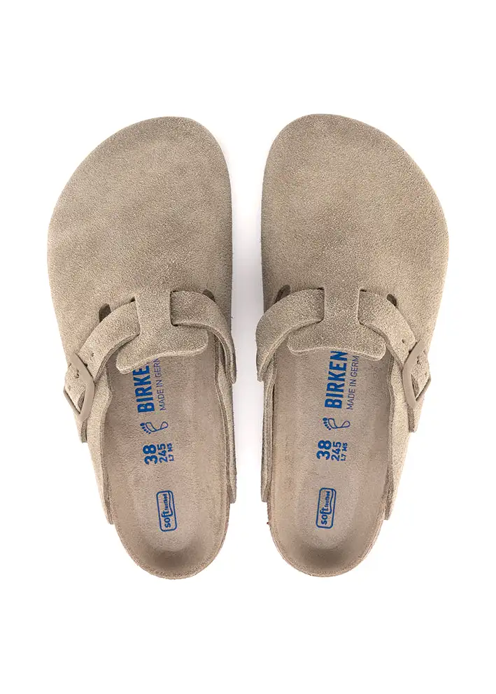 Birkenstock Boston Suede Soft Footbed 1019108 Faded Khaki