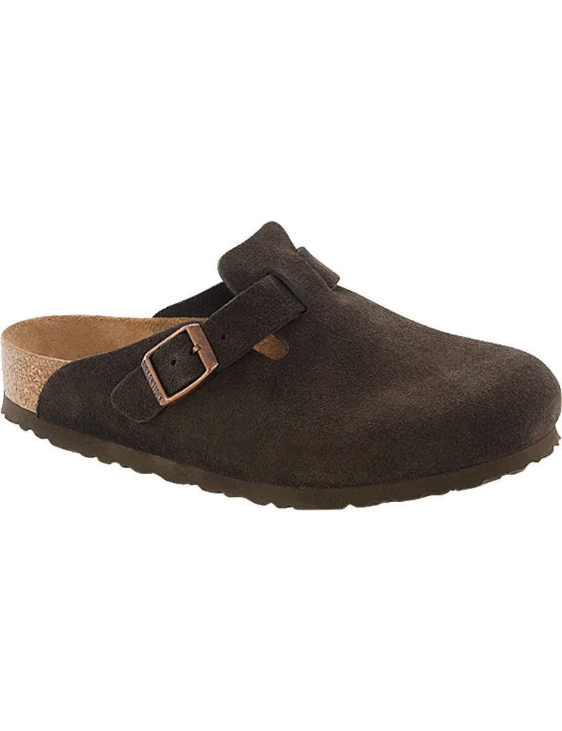 Birkenstock Boston Womens Soft Footbed Sandal Clog Mocha