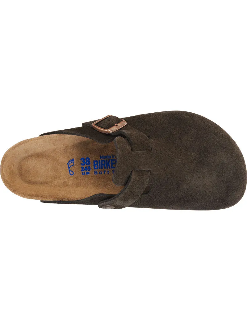 Birkenstock Boston Womens Soft Footbed Sandal Clog Mocha