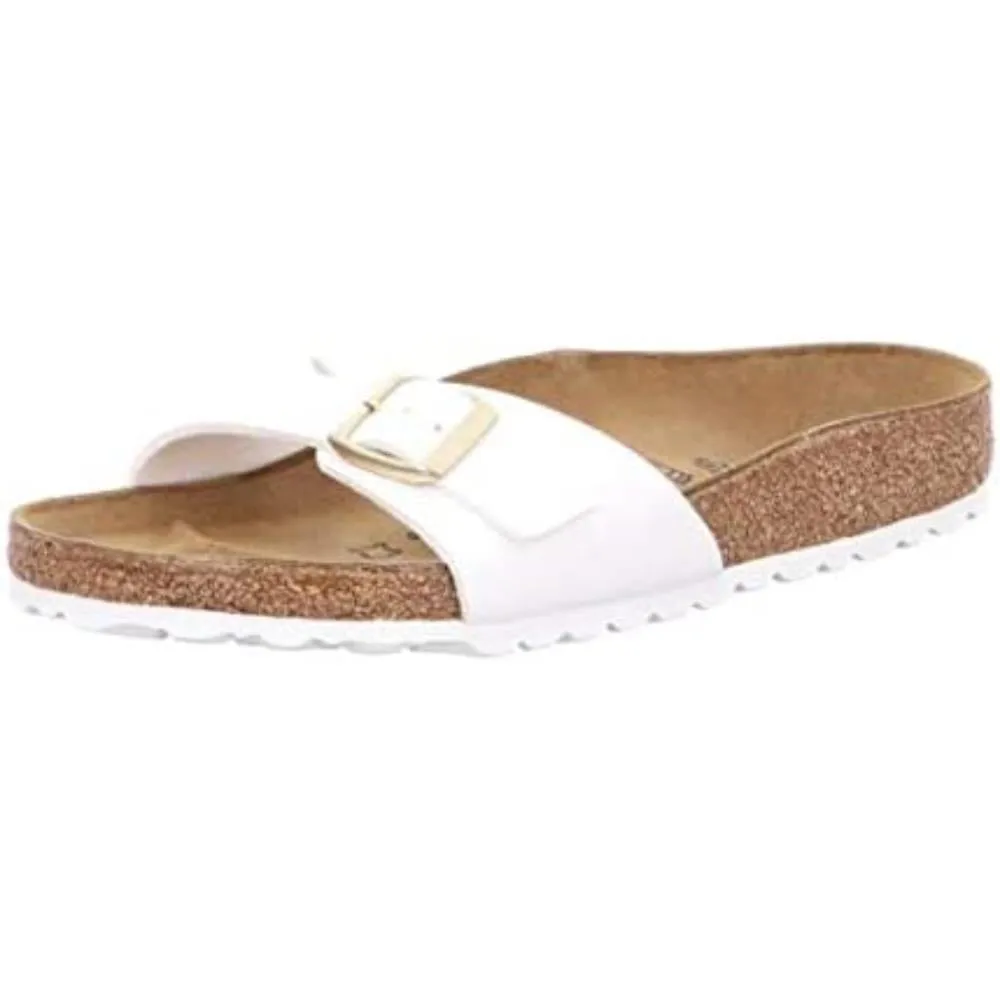 Birkenstock Madrid Birko-Flor Regular Lacquer White Birko-Flor