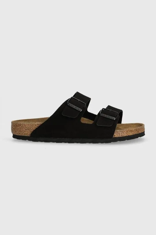 Birkenstock suede sliders Arizona men's black color 1027152