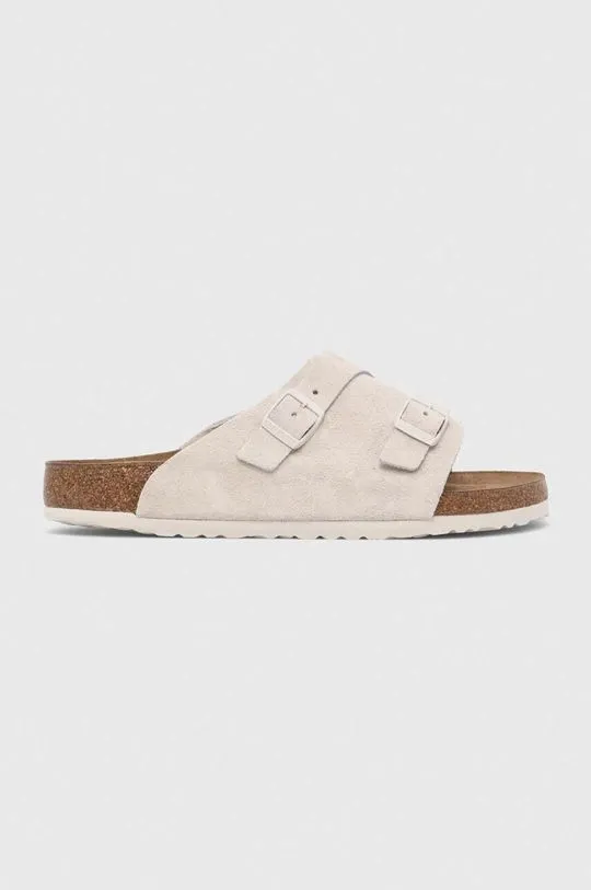 Birkenstock suede sliders Zürich men's beige color 1025028