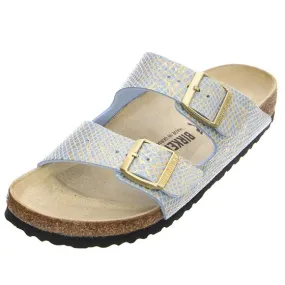 Birkenstock Womens Shiny Python / Dusty Blue Sandals - Narrow Fit