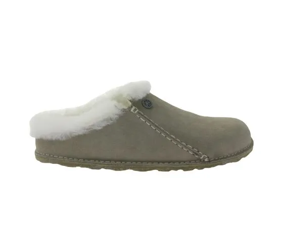 BIRKENSTOCK Zermatt Damen Hausschuhe Echtleder mit Fellfutter Made in Germany schmale Breite 1023144 Grau