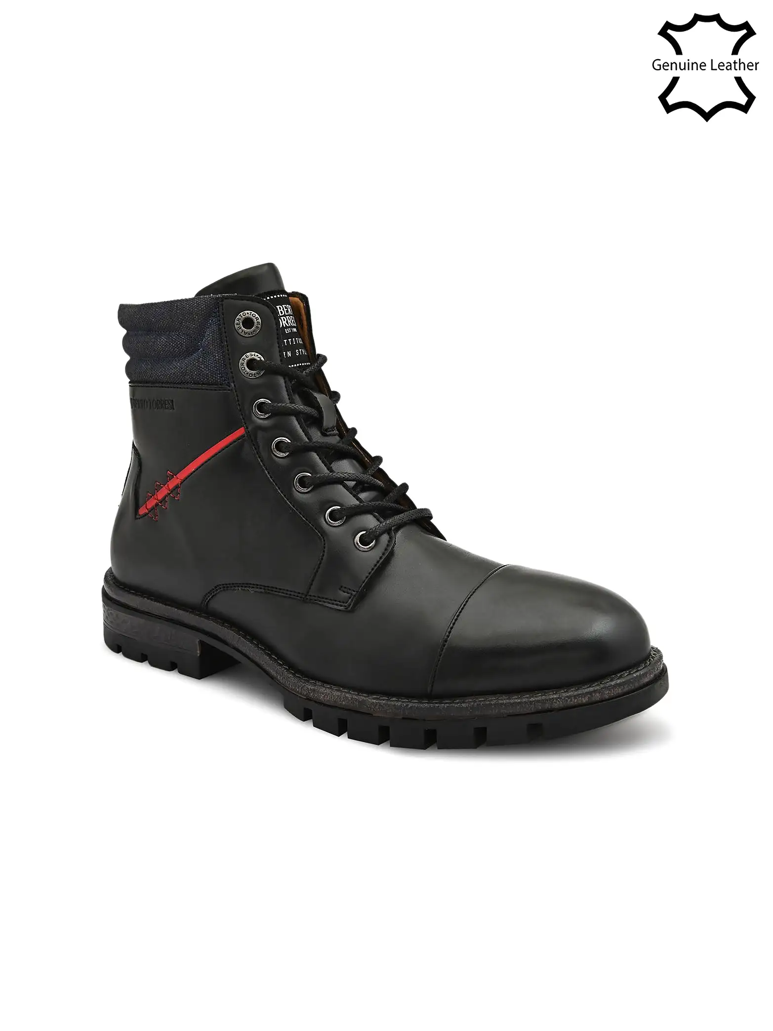 Black Cap toe Lace up boots