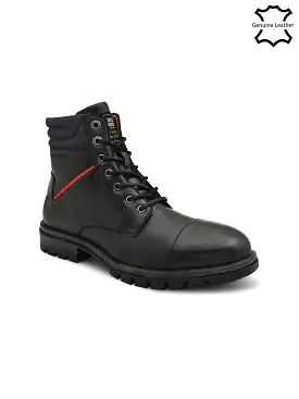 Black Cap toe Lace up boots