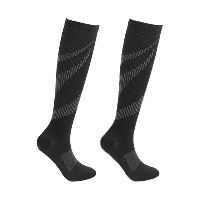 Black Compression Blood Circulation Promotion Slimming Socks for Men