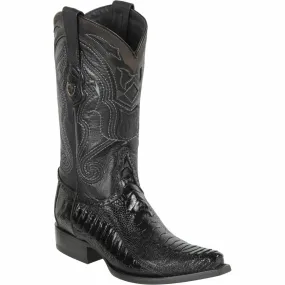 Black Ostrich Leg Boots