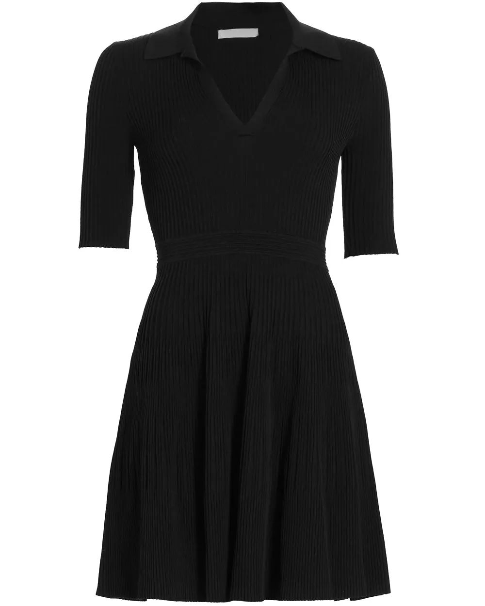 Black Patricia Core Compact Rib Polo Dress