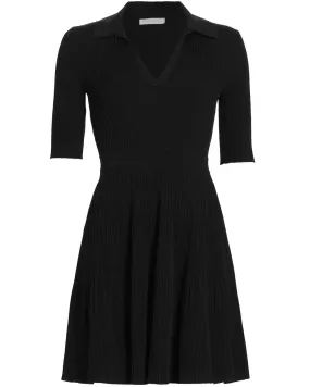 Black Patricia Core Compact Rib Polo Dress