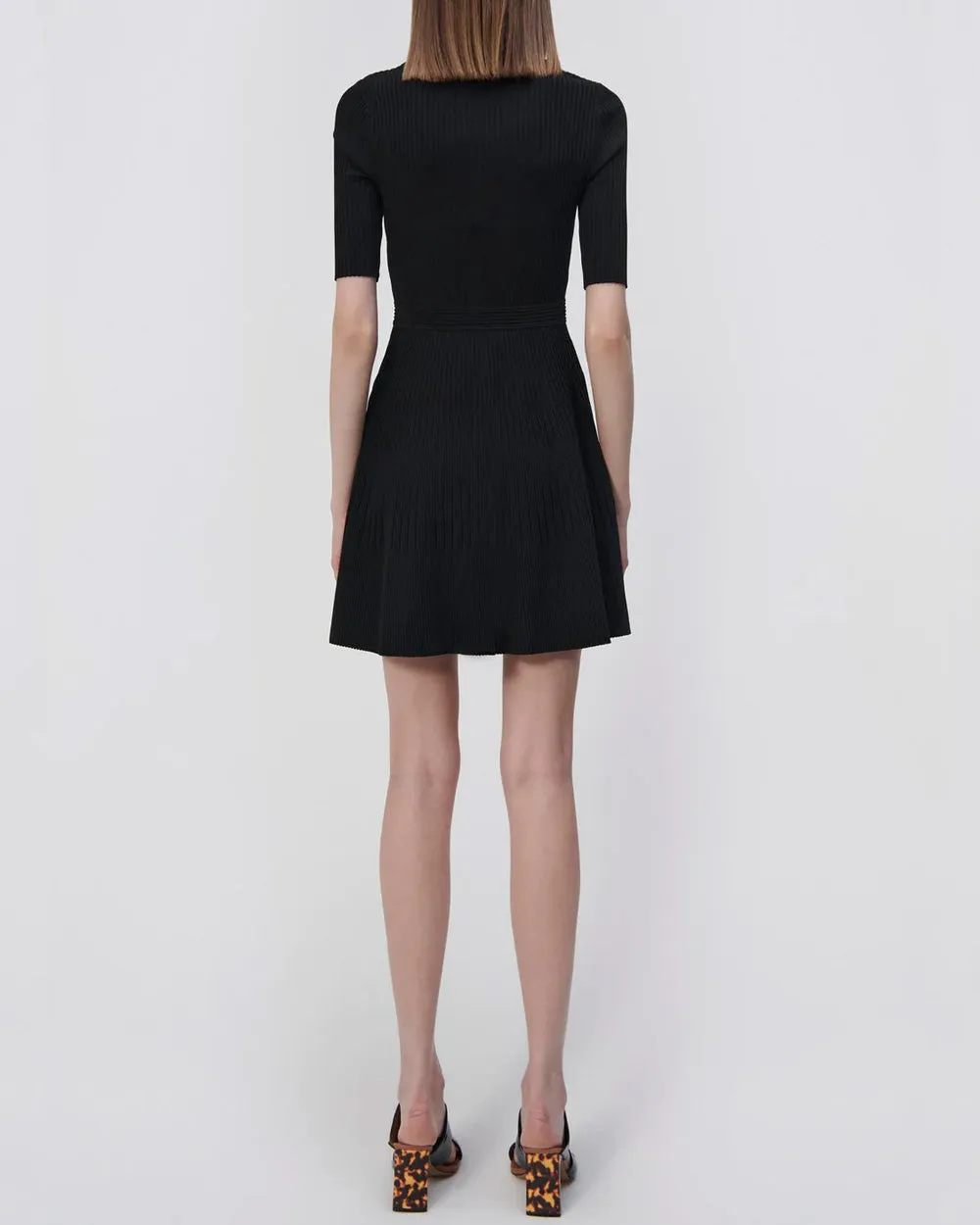 Black Patricia Core Compact Rib Polo Dress