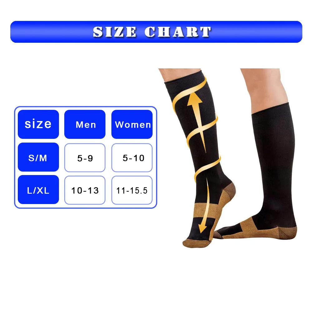 Blue Pink Compression Blood Circulation Promotion Slimming Socks for Men