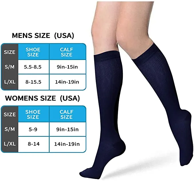 Blue Pink Compression Blood Circulation Promotion Slimming Socks for Men