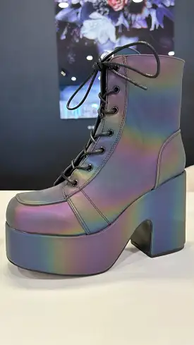 BOTAS CON PLATAFORMA GRUESA CON CORDONES REFLECTANTES PARA MUJER