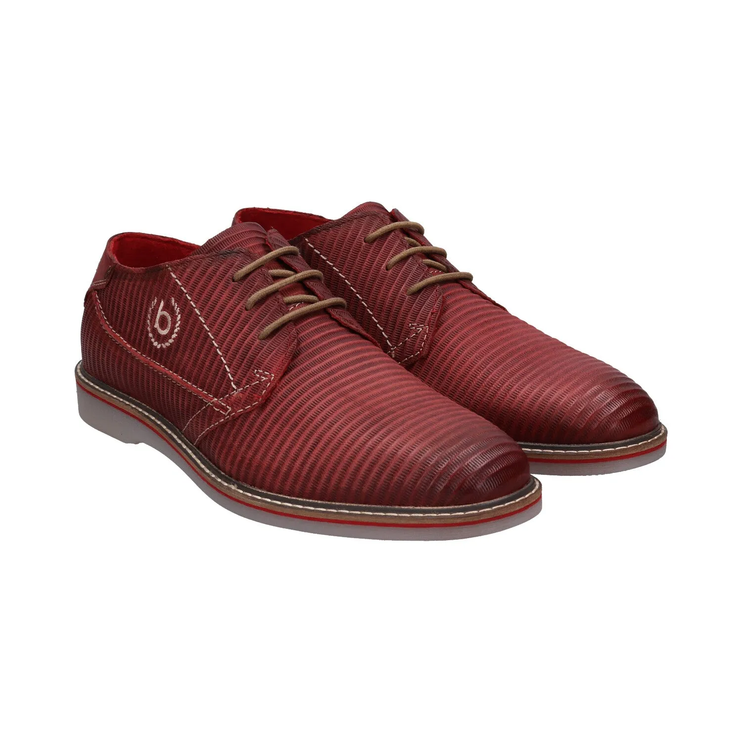 bugatti Red Nubuck Leather Casual Shoes