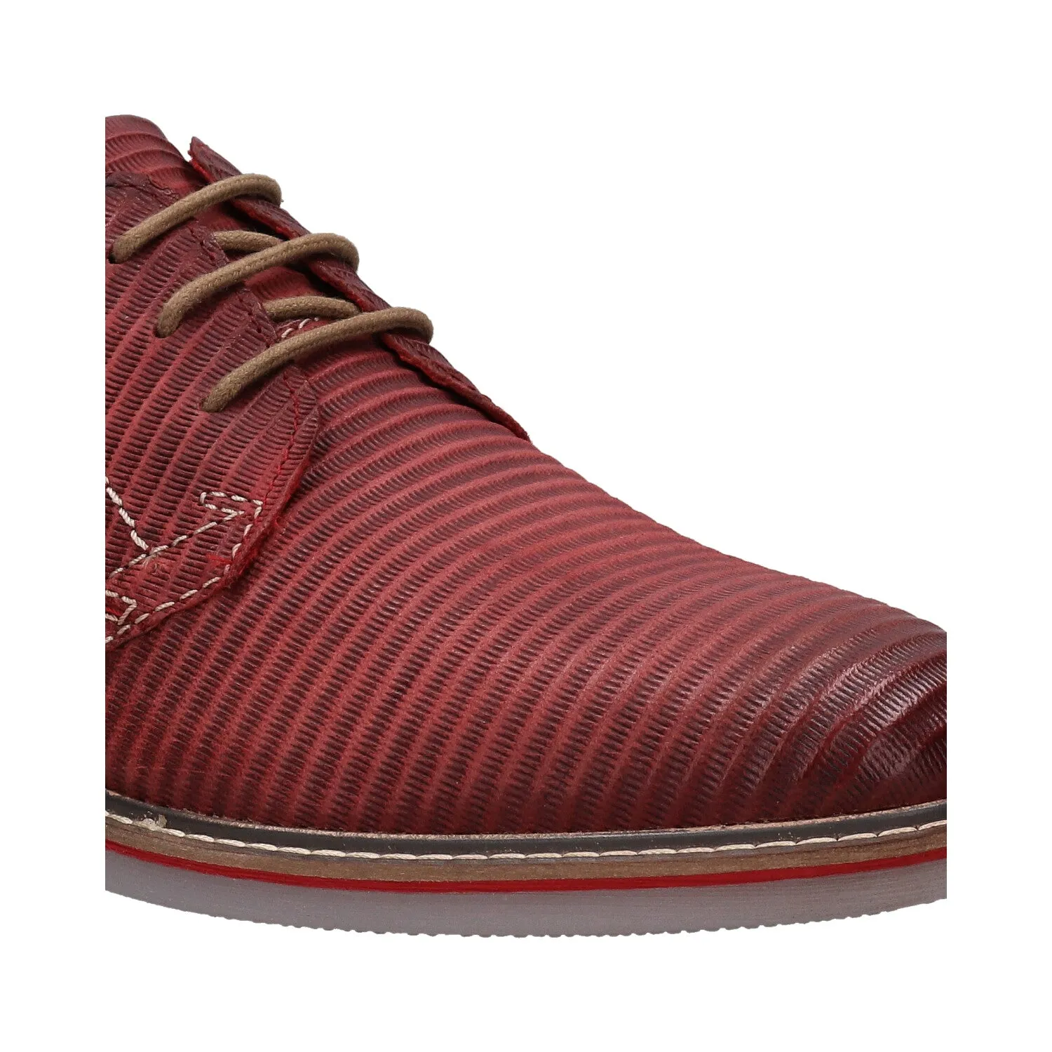 bugatti Red Nubuck Leather Casual Shoes