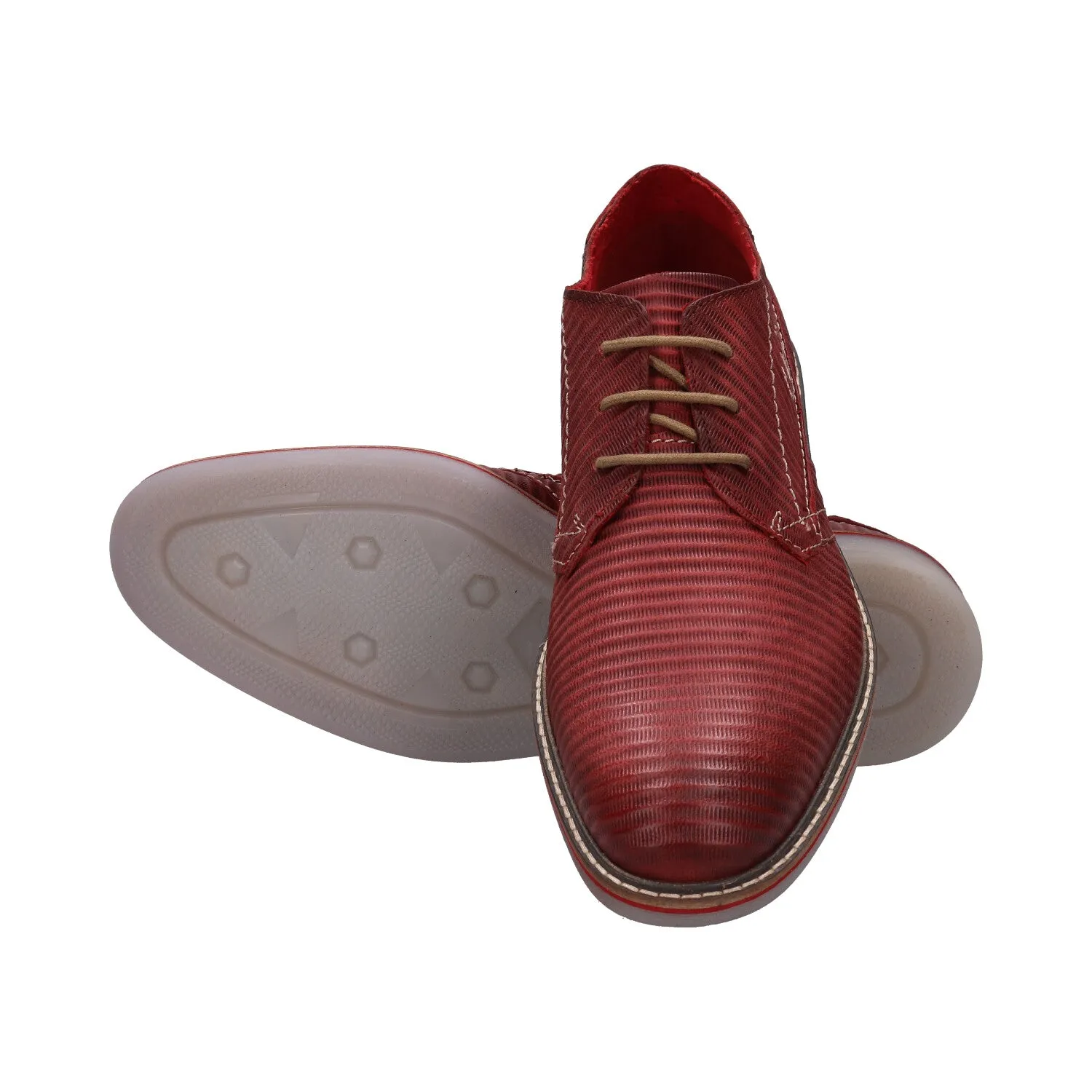 bugatti Red Nubuck Leather Casual Shoes