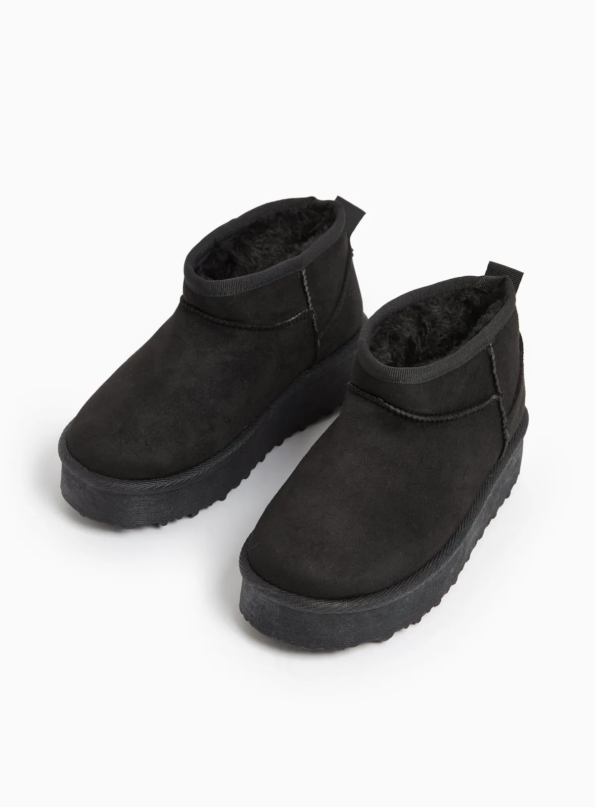 Buy Black Platform Borg Boots 1 | Boots and wellies | Tu