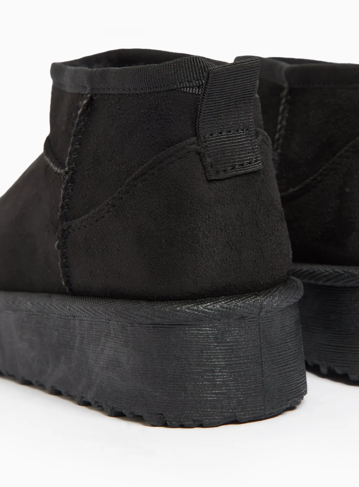 Buy Black Platform Borg Boots 1 | Boots and wellies | Tu