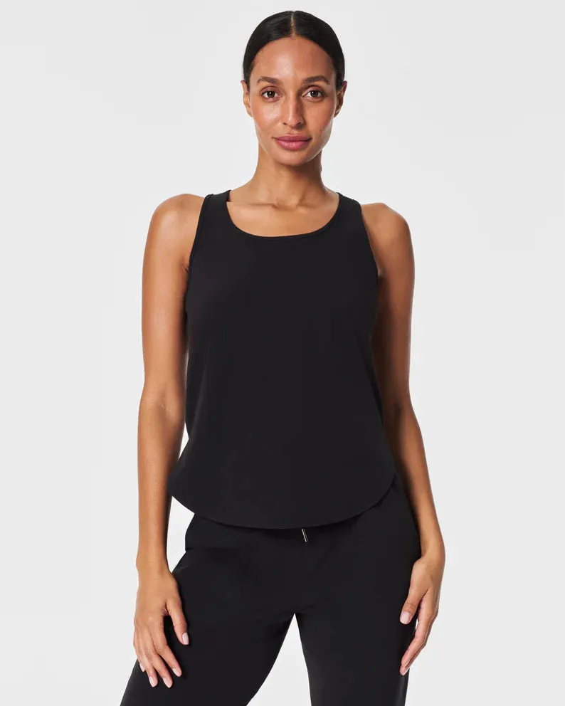 Casual Fridays Curved Hem Tank-Very Black