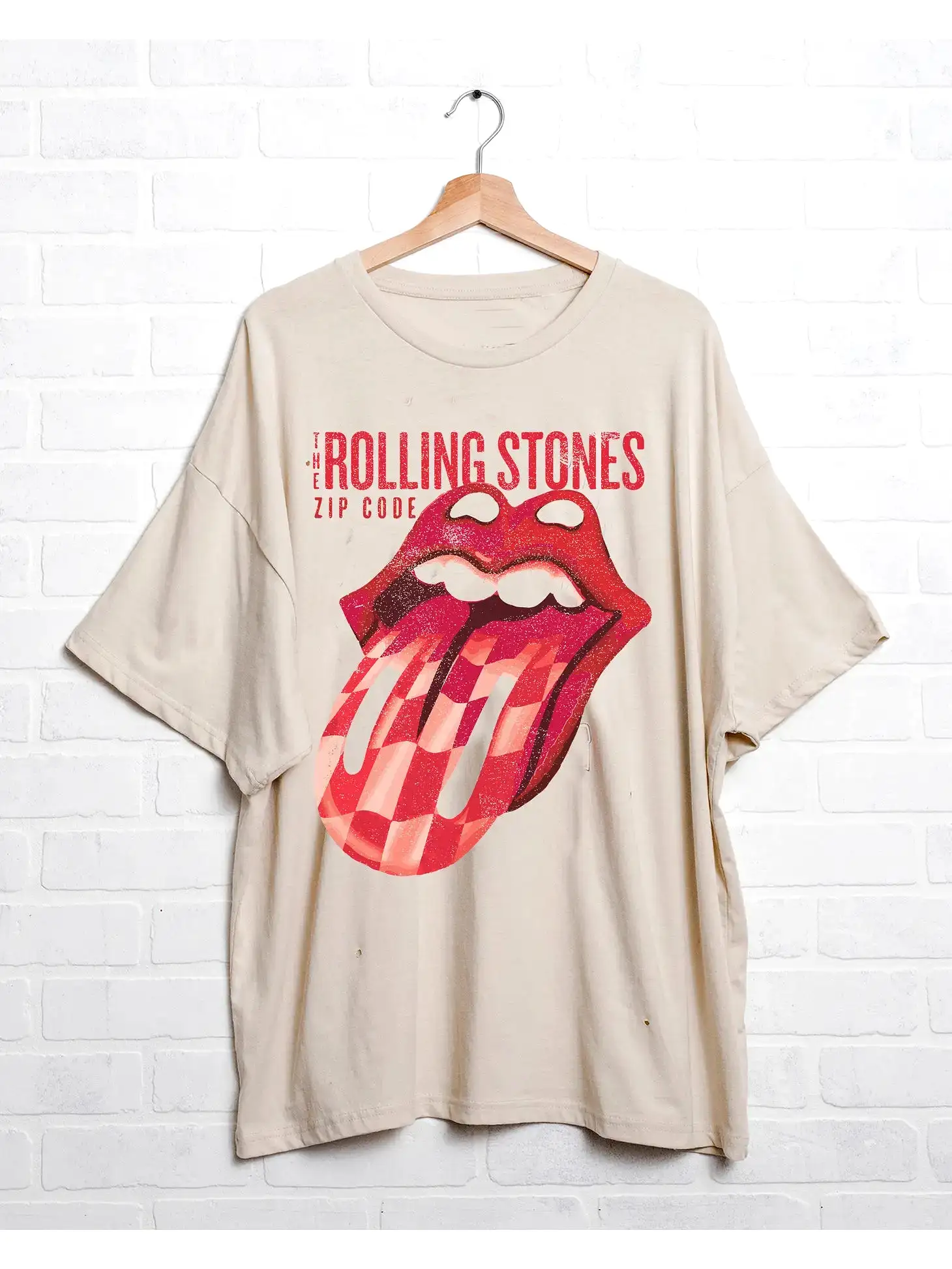 Concepts Reno Rolling Stones Zip Code Off White One Size Graphic Tee