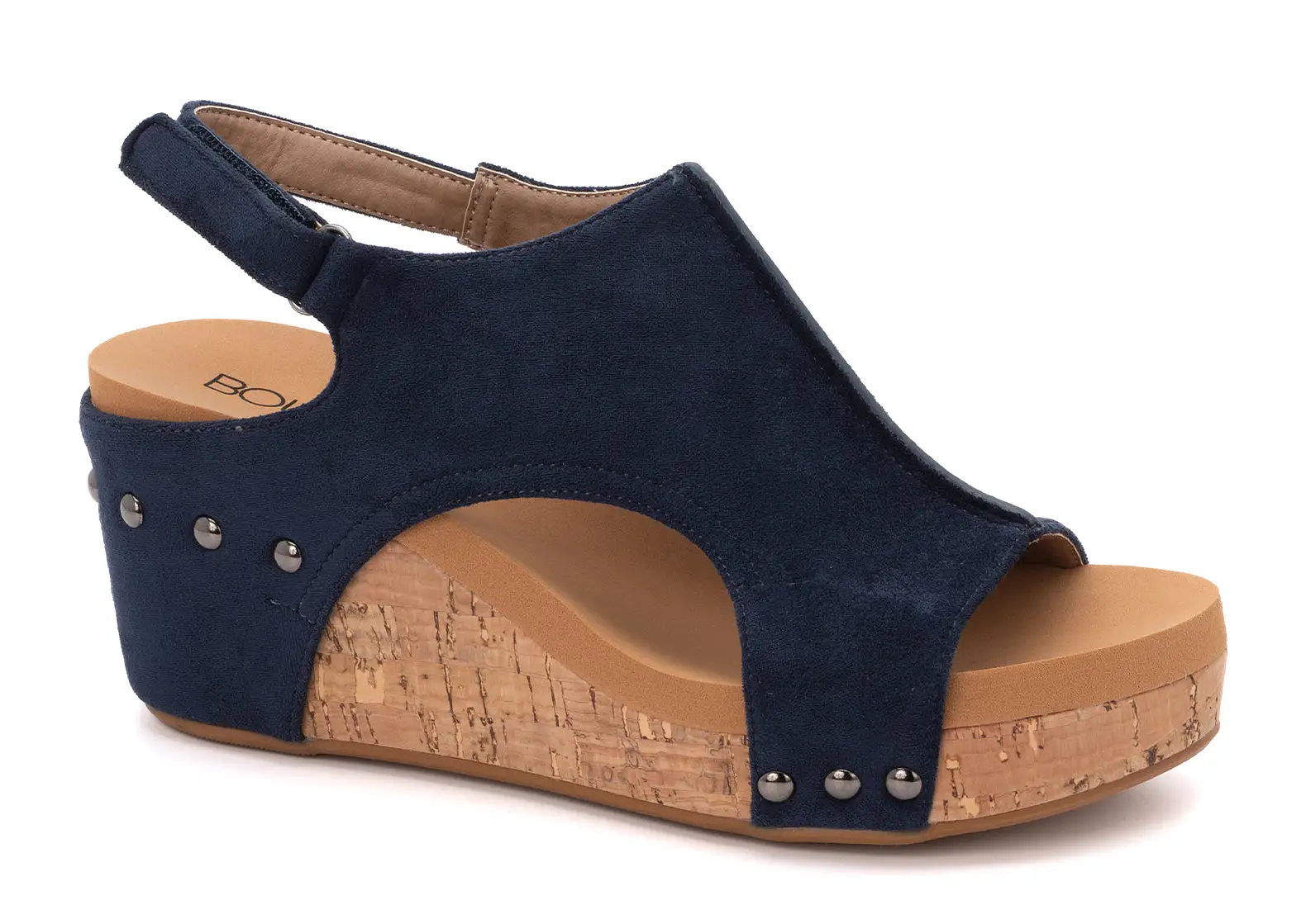 Corkys Navy Suede Carley Wedge