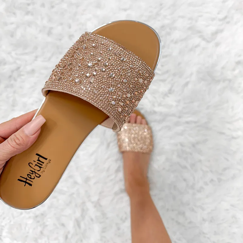 Corky's Pizzazz Champagne Rhinestones Sandals