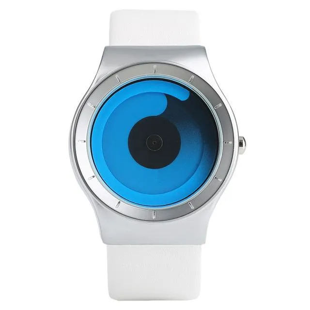 Creative Concept Men's Blue Swirl Pointer Quartz Wristwatch for Sports Hour