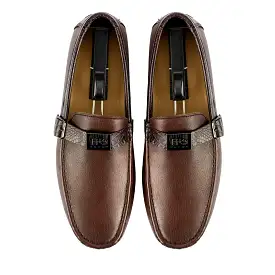 Crocodile Strapped Moccasins-Brown