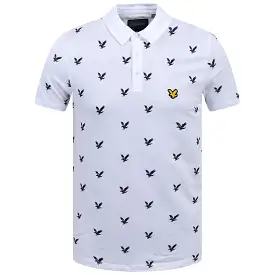 Eagle Print Polo White - SS23