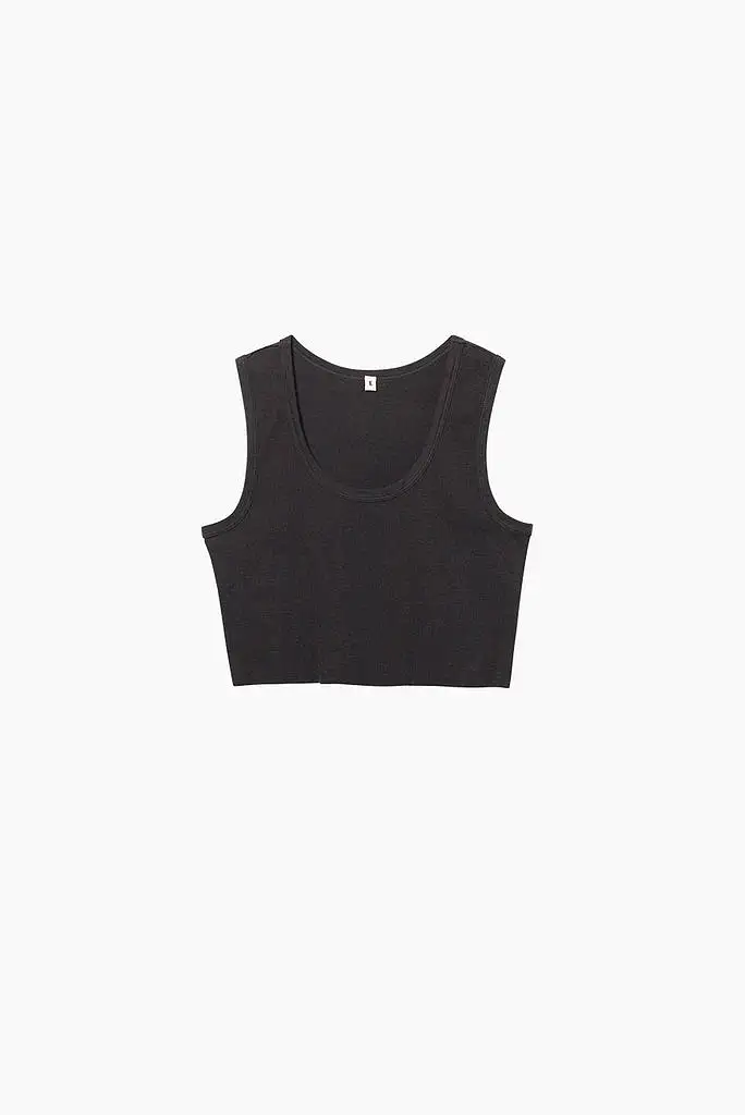 ELWOOD MALIBU CROP TANK - AGED BLACK