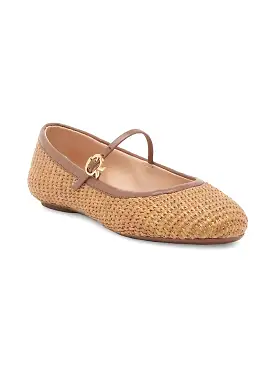 Gianvito Rossi Carla Raffia Flat