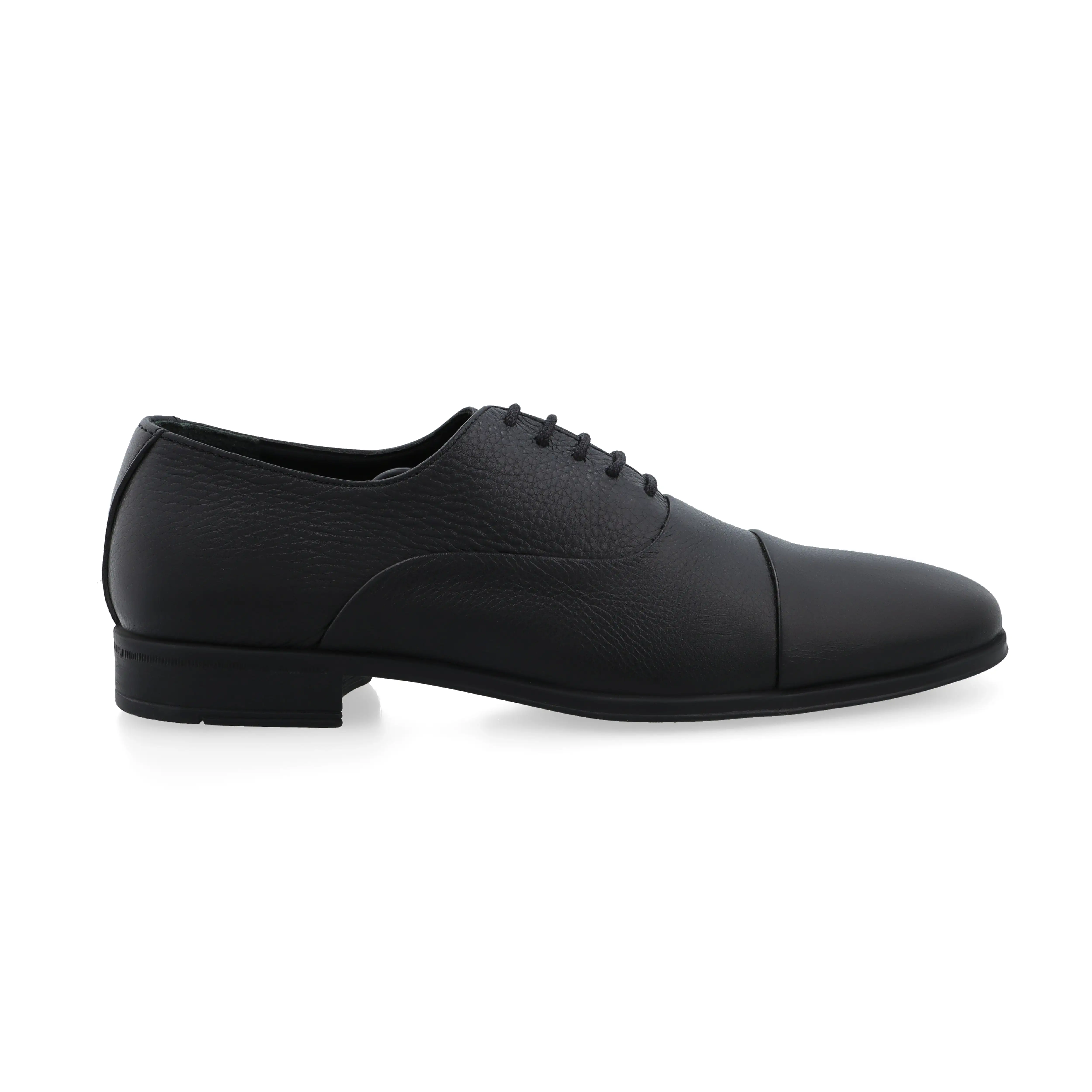 Grain leather Panelled Oxfords-Black