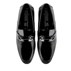 Gun Metal Glossed Loafers